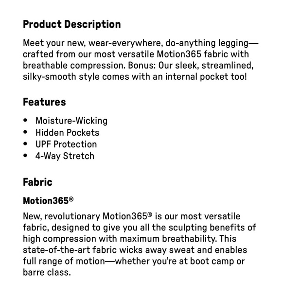 NWT FABLETICS 1X / XXL ANYWHERE MOTION365+ HIGH-WAISTED POCKET LEGGING - Picture 7 of 7